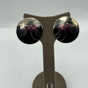Laurerl burch celestial birds silver tone circle pierced Earrings